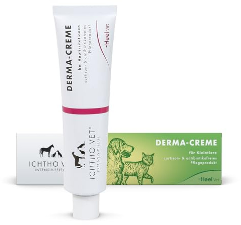 Ichtho Vet Derma-Creme – Pflege bei trockener Haut für Hunde & Katzen 50 g | Unterstützt die Hautregeneration, hautberuhigend, feuchtigkeitsspendend und rückfettend, Made in Germany