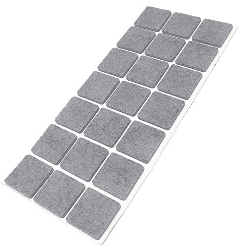 Adsamm® / 21 x feltrini autoadesivi/Grigio / 30x30 mm/Quadrato/piedini per mobili in feltro da 3.5 mm di spessore/pad protettivi per arredi