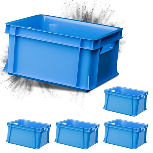 ARTECSIS 5er Set Minibox Aufbewahrungsbox 11L Transport- und Lagerbox aus stabilem Kunststoff stapelbar Blau