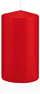 INNA-Glas Wachskerze Maeva, rot, 13cm, Ø 7cm, 52h - Made in Germany | Stumpenkerze - Windlicht Kerze