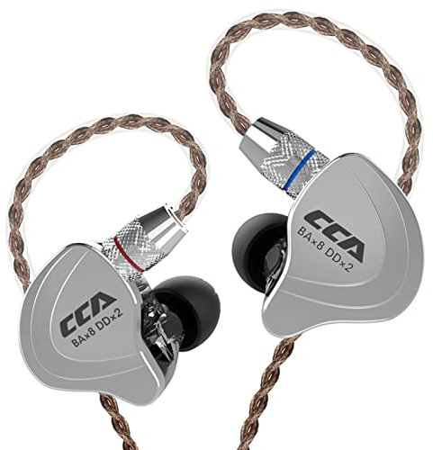 CCA C10 Auricolari In Ear con driver ibridi, cuffie stereo ad alta fedeltà, bassi potenti, design ergonomico e confortevole per sport, giochi, musica, spettacoli, palchi