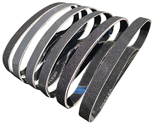 24 PCS 1 x 30 Inch Silicon Carbide Sanding Belts Assortment- 80, 120, 240, 400, 800, 1000 Grits Premium Sander Belts for Knife Sharpening and Metalworking