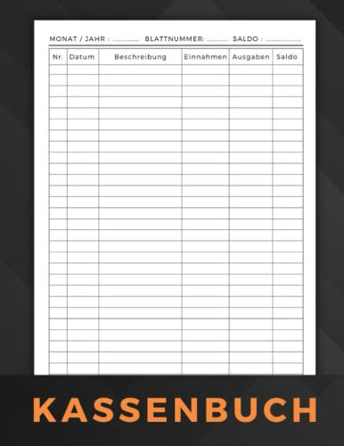 Kassenbuch: Einnahmen Ausgaben Buch Einfach Eintragen für Kleinunternehmer,Vereine, Gastronomen, Selbstständige, Friseure Und als Haushaltsbuch. Graue Cover.