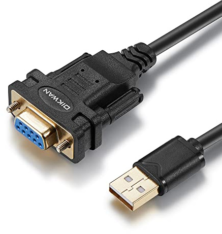OIKWAN USB a RS232, Adaptador Serie USB Hembra con chipset FTDI, Cable Serie USB 2.0 a Hembra DB9 para Windows 11, 10, 8, 7, Vista, XP, 2000, Linux y Mac OS (6 pies)
