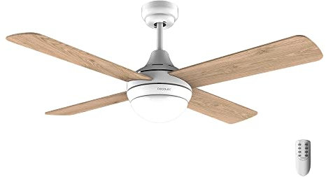 Cecotec Ventilador de Techo con Luz EnergySilence Aero 4250 DC Fresh. 40 W, Motor DC, Diámetro 42”con 4 Aspas Reversibles, Luz LED, Mando a distancia, Temporizador, 6 Velocidades