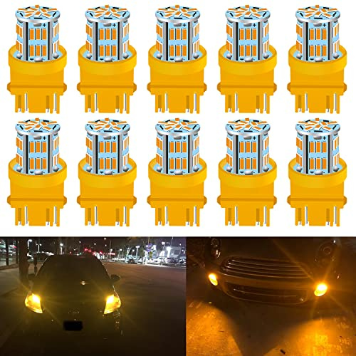 UNXMRFF 3157 LED Light Bulb Amber Turn Signal Blinker Light Bulbs 3156 3056 3057 4157 3047 4057 T25 3457 LED Bulbs for Indicator Side Marker Lights (10 PCS)