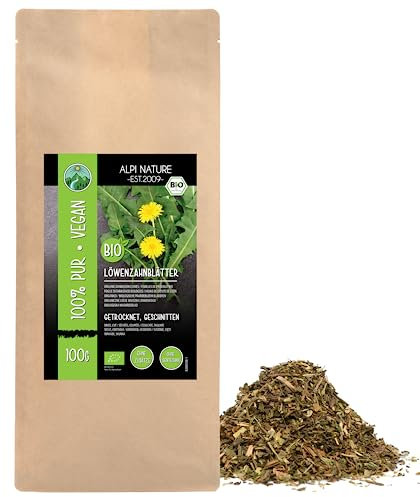Alpi Nature Löwenzahntee BIO 100g, bio Löwenzahnblätter Loser Tee, Löwenzahn getrocknet, Löwenzahn Tee