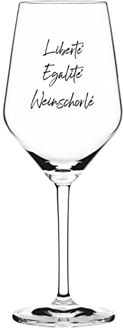 RITZENHOFF Sand & Soda 9500017 Modernes Weinglas mit trendigem Spruch Liberté, Egalité Weinschorlé, Geschenkbox – Made in Germany