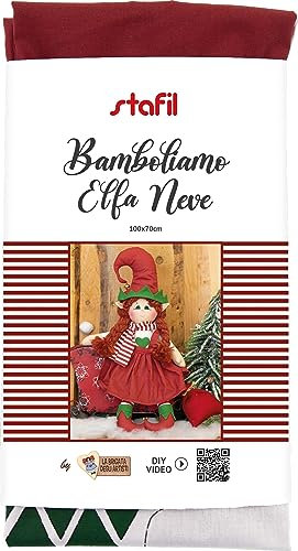 stafil Puppen Nähset Schnee-Elfe Puppe 70x100 cm Einseitig Bedruckt Rückseite Weiß 100% Baumwolle Made in EU Ökotex 100 Winter Waschbar bis 30°C