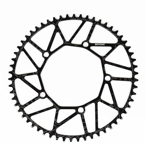 GiereR FahrradkettenbläTter Klappfahrrad schmale breite Zähne 130BCD Kettenblatt 46 48 50 52 56 58T Kettenrad Aluminiumlegierung BMX Fahrrad Kurbelgarnitur Kettenblatt (Color : 58T Black)
