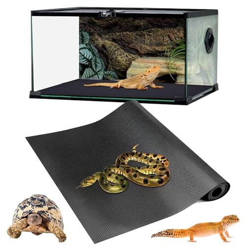 aleawol Tappeto per rettili, 44,5 x 300 cm, di grandi dimensioni, per terrari e rettili, ispessito, antiscivolo, per drago barbuto, leopardo, geco, lucertola, lucertola, serpente, tartaruga (pois
