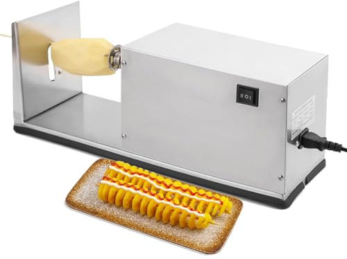 Beachtiful Macchina Elettrica per Patatine Fritte Attorcigliate,Affettatrice a Spirale per Patate Tornado in Acciaio Inossidabile,Affettatrice per Patate Fritte,per Frutta,Patate,Patatine Tornado