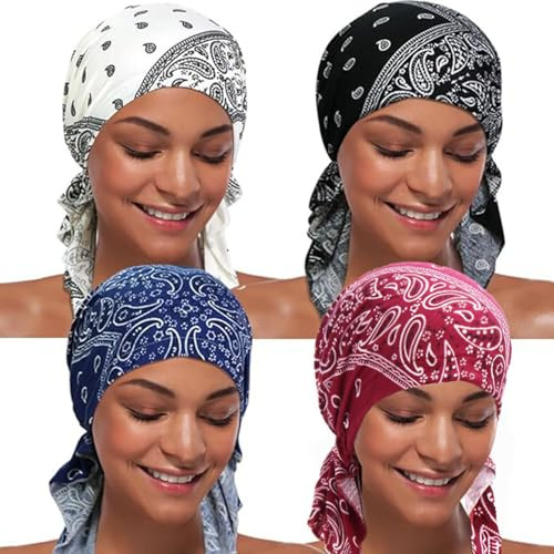BABAHU Kvinnor kemo-hatt turban mössa, förknutna huvudbonader bandana för håravfall, A01, en storlek