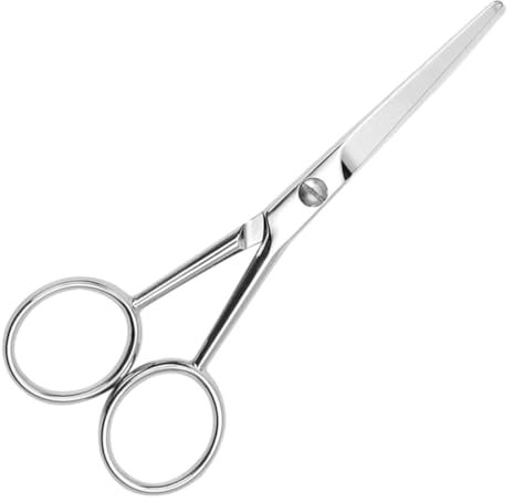 Bartschneider Bartschneider Nasenhaarschere Gesichtsschere Augenbrauenschere Pflegeschere präzisionsschere bartschere kosmetische Schere Haarschneideschere Rostfreier Stahl Silver MUSISALY