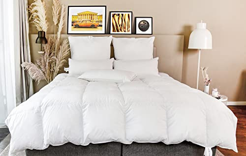 BEFA NATUR Made in Germany Clima Gänsedaunendecke 135x200 cm aus 90% Gänsedaune und 10% Gänsefeder, Ganzjahredecke, Allergiker geeignet (Nomite), Öko-Tex 100 Klasse 1 Zertifiziert, Downpass