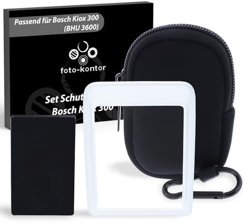 foto-kontor Schutzhüllen-Set 3-TLG für Bosch Kiox 300 e-Bike Display Hülle transparent und Schutzabdeckung für Smartphone Griff (BSP3200) schwarz passgenau mit Tragetasche