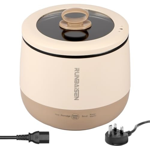 MENIBBLER Mini Rice Cooker, 1.6L Electric, 450W 220V Nonslip Rice Maker, Fast Cooking with Over Heating & Boil Dry Protection