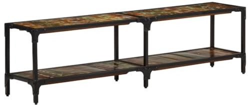 CINDERFUL TV-Schrank 150x30x41 cm Altholz Massiv,Antiker TVSchrank aus Massivholz im VintageDesign mit Ablagefläche TV-Möbel, TV-Bänke