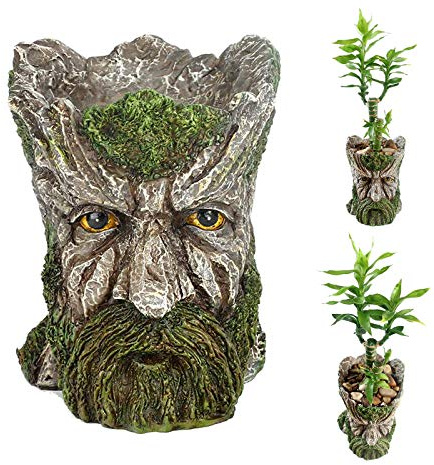 Pleayietoopiatiey Tree Head Old Man Flower Pot Planter Pot Desk Garden Tree Man Figurine Decor