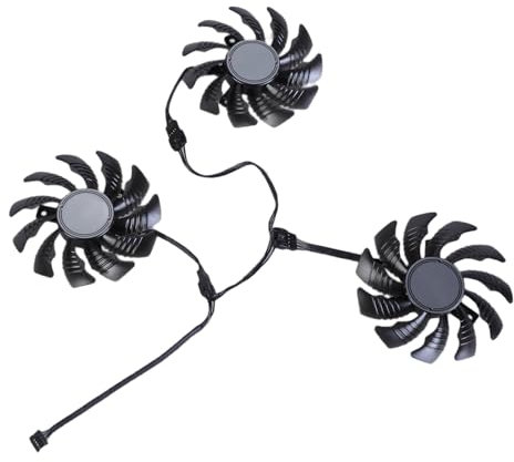 Gissroys Ventilador de refrigeración de tarjeta gráfica para RTX3050 3060 3060TI Tarjeta de video de refrigeración optimizada de 4 pines PLD08010S12HH ventilador silencioso 3 unidades