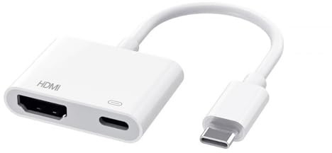 DUOBAGMA 4K USB C Typ-C auf HDMI Adapter with Charging HD Video Audio Sync Bildschirmkonverter AV Adapter für iPhone 16/15 Series iPad MacBook, Mehr USB-C Phones Tablet Laptop usw