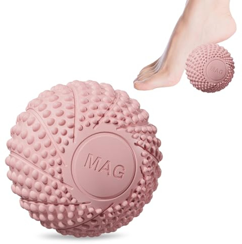 Pelota Masaje, Bolas de Masaje Miofascial, Pelota Masaje Muscular con Pinchos, Sport Bolas de Masaje, Bola de Masaje de Pies, para Aliviar Dolores Musculares, Espalda, Manos, Pies (Rosa)
