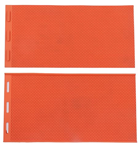 Plaque de pressage en cire d'abeille Moule en silicone de qualité supérieure - Base de peigne pliable durable - Appuyez sur le dé pour apiculture apiculteur orange 5,4 mm - 2 pièces