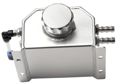 1l Separatore Olio Motore in Lega di Alluminio per Auto | Capacità da 1 Litro, Colore Argento, Attacco, Serbatoio per Veicolo, Uso su Motore