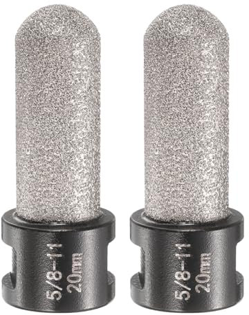 sourcing map 2 brocas de dedo de diamante de 20 mm de diámetro con núcleo seco de 5/20.3 cm-11 rosca de diamante para ampliar la forma, fresar agujeros existentes en azulejos de porcelana, encimera de