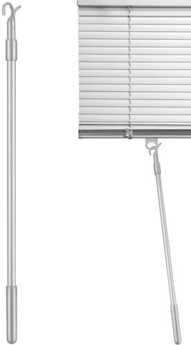 Besportble Teleskop Gardinenstange Deckenmontage Verstellbar Jalousiestab Aluminiumlegierung Mit Haken FüR Leichte VorhäNge Und Vertikaljalousien Ersatzteil BlindöFfner