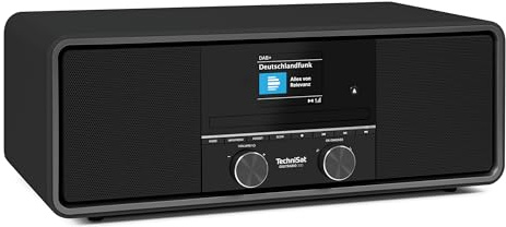 TechniSat DIGITRADIO 330 – DAB+ FM-stereoradio med CD-spelare (Bluetooth 5.3, USB MP3-uppspelning och laddningsfunktion, 2,4 tums färgdisplay, radioväckarklocka, fjärrkontroll) Svart