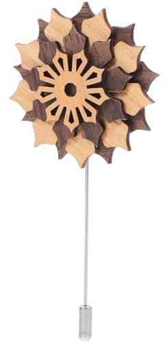 BESPORTBLE Broche Bois Fleur Élégante pour Costume Homme Épingle Boutonnière Châle Accessoire Floral Unique pour Mariage et Occasions Formelles