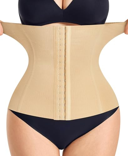 Nebility Korsett Damen Bauchweg Stark Formend Waist Trainer Corset Hohe Elastizität Body Shaper Corsage Shapewear Taillenformer Bauchweggürtel Unterbrust Korsett mit Verstellbarer