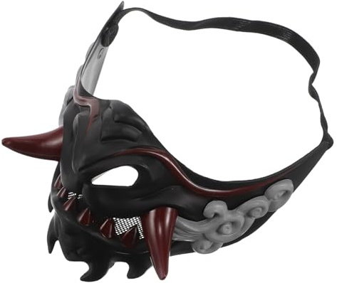 UPKOCH Samurai Cosplay Maske aus Kunststoff mit Elastischem Band Präzise Verarbeitung und Passgenauem Sitz Einzigartiges Design für Verschiedene Anlässe und Partys