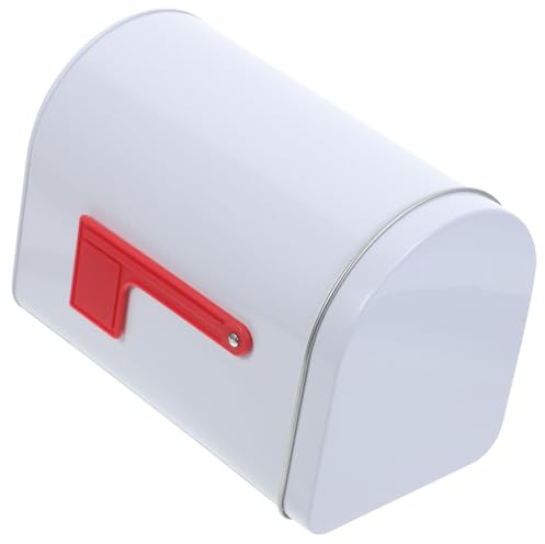 PLAFOPE Cassetta Babbo Natale in Latta Bianca con Bandierina Rossa, Giocattolo Postale per Scambio di Lettere a Casa e Playhouse, Design Versatile e Praticità Elevata