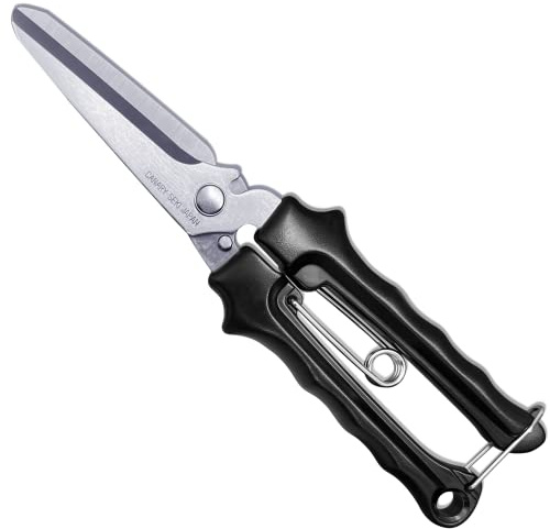 CANARY Heavy Duty Aviation Snips Spring Loaded Tin and Metal Cutting Scissors for Straight Cut and Wire Cut (Arm Wrestler Hard Snips Long)