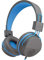 JLab JBuddies Cuffie per Bambini con filo, Sicure grazie al Limitatore di Volume, Cuffie con filo pieghevoli Over Ear, Cuffie con Microfono per bambino, Cavo in nylon anti groviglio, Grigio/Blu