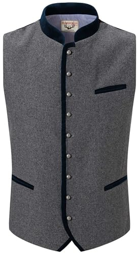 Stockerpoint Herren Alonso Trachtenweste, grau nachtblau, 52