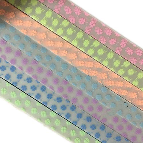 ODETOJOY Origami Papier Sterne Streifen Papierstreifen Package Fertig Leuchtet im Dunkeln 7 Farben, 210 Blatt-Klee Design