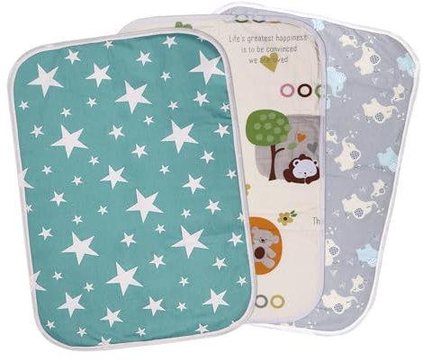 Telo Cambio Pannolino Impermeabile,3Pcs Bambino telo Cambio Pannolino lavabile 50 * 70cm Fasciatoio Portatile Impermeabile e lavabile Baby Changing Pad for Baby