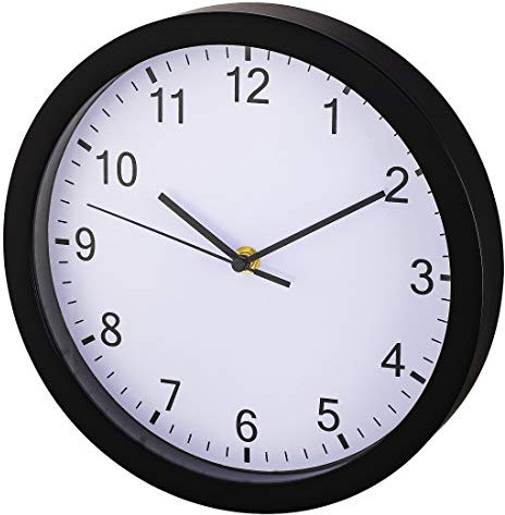 Hama | Reloj de Pared analógico silencioso (Reloj con números, Agujas silenciosas, diámetro 25cm), Color Negro.