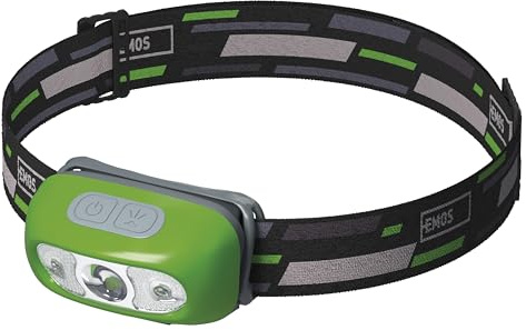 EMOS P3534 aufladbare CREE-LED Kopflampe mit Bewegungsmelder, Akku-Stirnlampe mit USB-Kabel, 230lm Kopfleuchte mit 80m Leuchtweite und 4 Lichtmodi, 13 St. Leuchtdauer