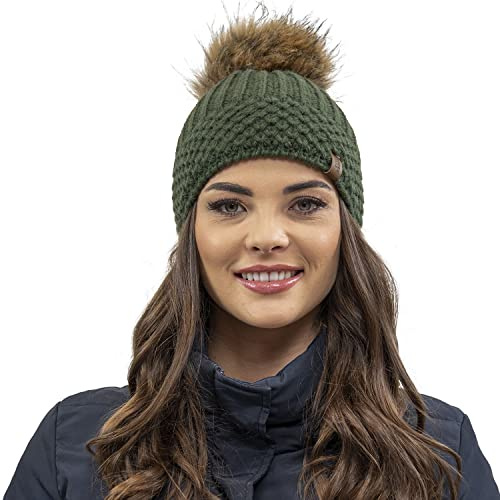 VIVISENCE Wintermütze Mit Bommel Damen Warmes Ideal Für Kalte Wintertage 7016