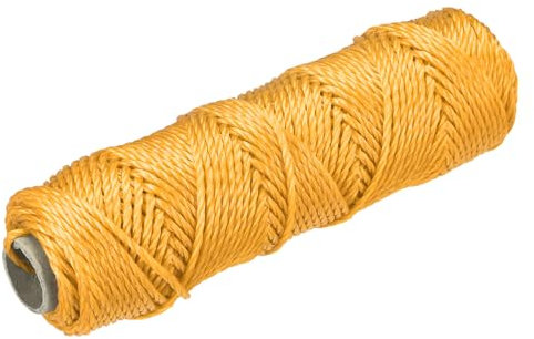 sourcing map Torcida Albañil Línea Nylon Cordel Cuerda Cordón Naranja 50M/164 Pies 3mm Diámetro para Redes, Paisajismo, Hogar Mejora, Bricolaje Proyecto, Artesanía, Albañilería