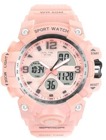rorios Damen Uhren Digital Quarz Armbanduhren Wasserdicht Sportuhr Militär Uhren mit Alarm Timer Elektronische Multifunktions Uhr für Damen, (AA-YE022)