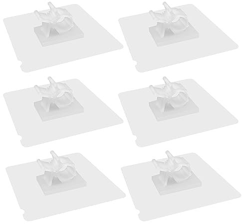 WYAN 6 Pcs Adjustable self-Adhesive Cable Clamps,Gas Pipe Fixing clamp,Self Adhesive Curtain Rod Bracket,for Wire and Cable Tidy,Fixing Rod Holder(White,8-10mm)