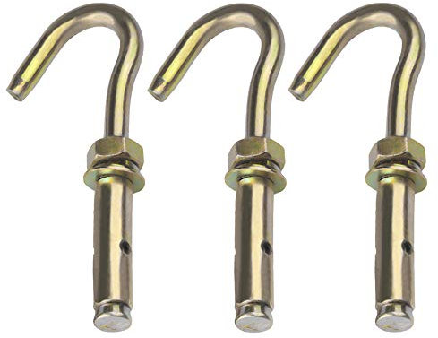 Expansionsbolzen Rawl, Ankerbolzen, offener Expansionshaken, Expansionsankerbolzen, M10 x 100 (90 °) / 5 Stück (Farbe: M10 x 120 (90 °)/5 Stück) (Farbe: M8/5 Stück) (Farbe: M ( Color : M12/3 Pieces )