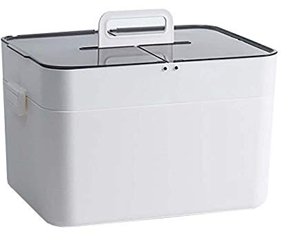 JacCos Caja médica Caja de Primeros Auxilios Familiar de Capacidad Extra Grande Caja médica Grande Caja de Almacenamiento Caja médica para automóvil, Blanca (Blanca)