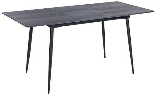 Beliani Esstisch grau/schwarz ausziehbar 120/160x80cm für 6 Personen Marmoroptik Gelanda