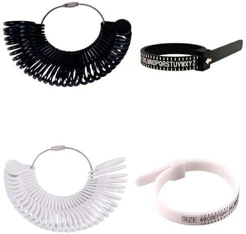 wodehahagou 4pcs Finger Size Measuring Tool Finger Sizer, Finger Size Measuring Belt, Wedding Ring Size Measuring Belt, Ring Diameter